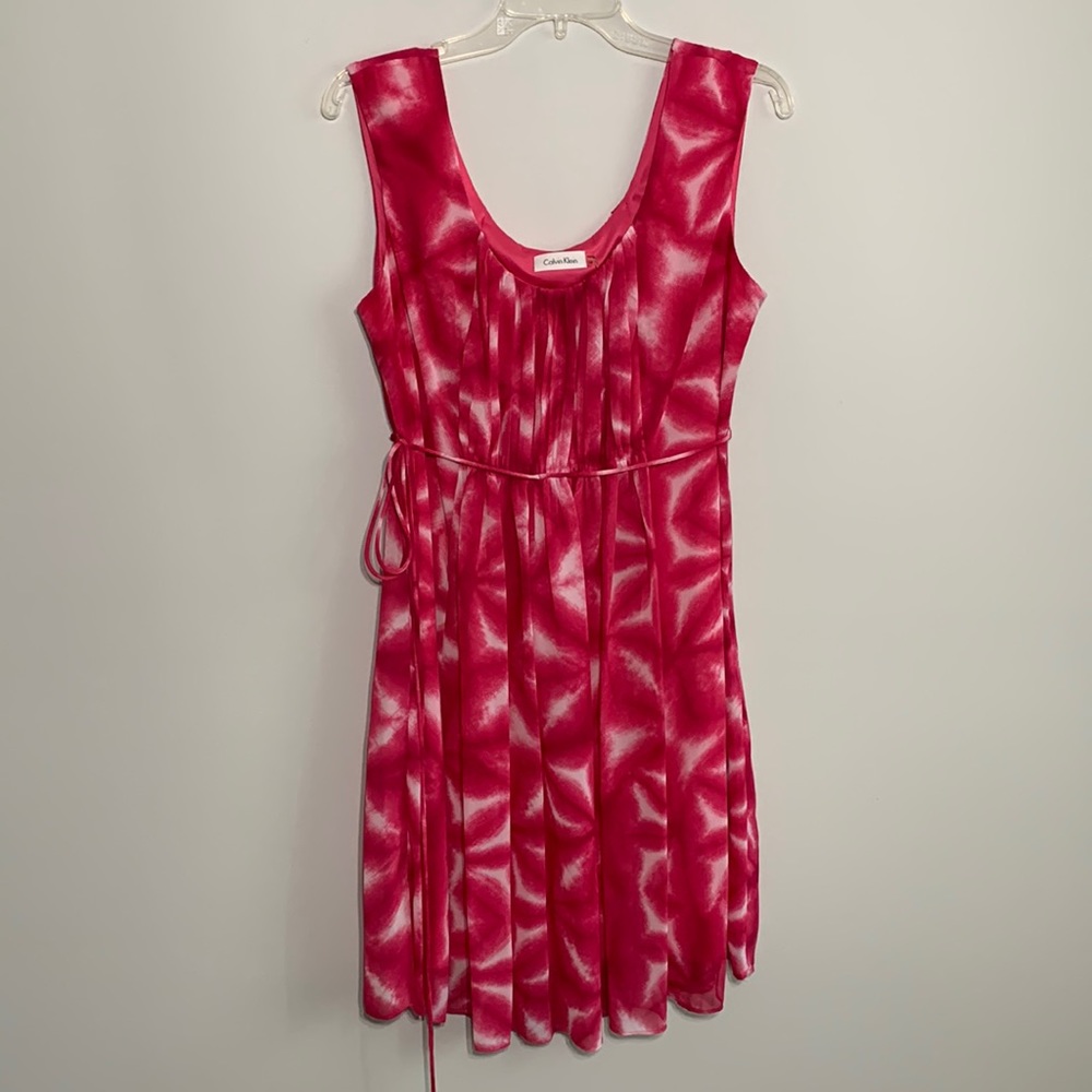 Calvin Klein Pink and White Dress